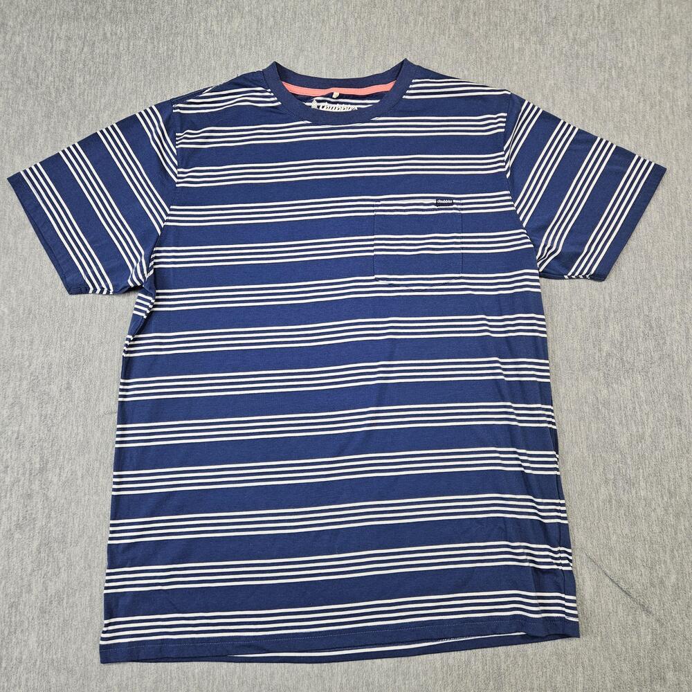 Chubbies Shirt Mens L Blue Striped Pocket Tee Short Sleeve Crewneck Tagless
